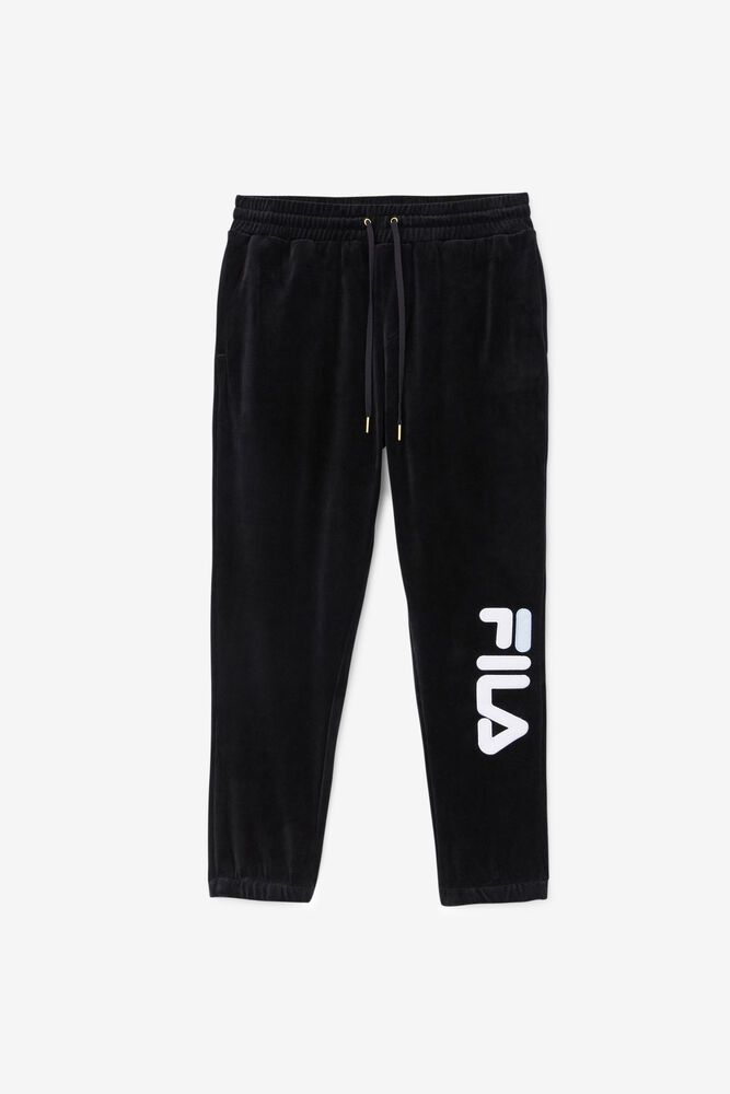 Fila Pants Mens Black Mansur Velour - Ireland 94630-VSUR